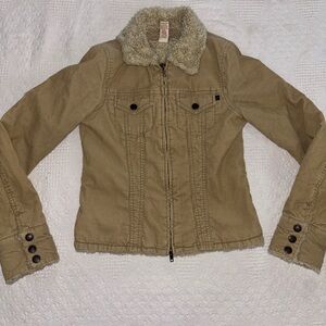 Abercrombie and Fitch Y2K Vintage Women’s Small Tan Corduroy Jacket Preowned